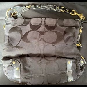 Coach Black Signature Carly Bag